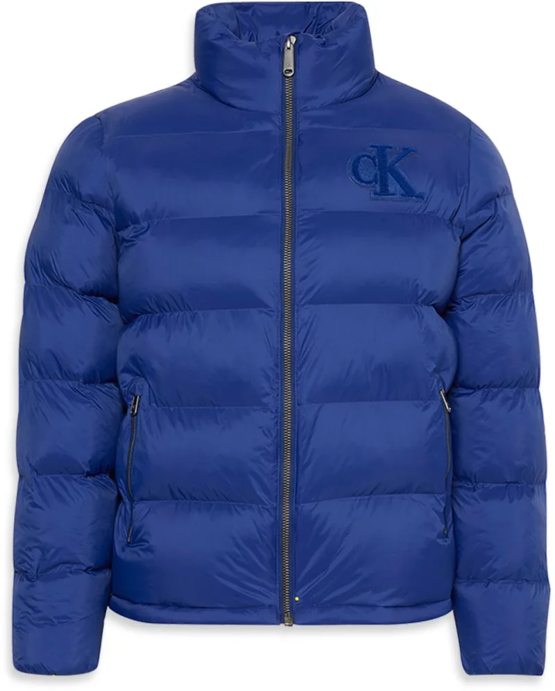 Calvin Klein Jas Ls Nylon Monogram Pu Lv04rd528g Iz4 Bellwether Blue Mannen